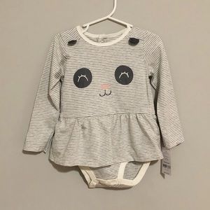 NWT 24 mo striped grey bodysuit